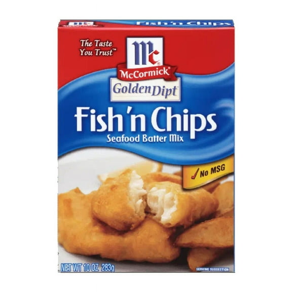 Pack of 8, McCormick Golden Dipt Fish 'n Chips Seafood Batter Mix, 10 oz