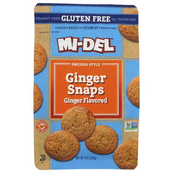 (Pack of 8) Midel Ginger Snap Gluten Free Cookie 8 Oz