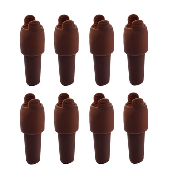 Pack of 8 Multiple Color Silicone Wine Stoppers Including Pull Handle and Double Seal Wine Corks for Leak Proof Closures