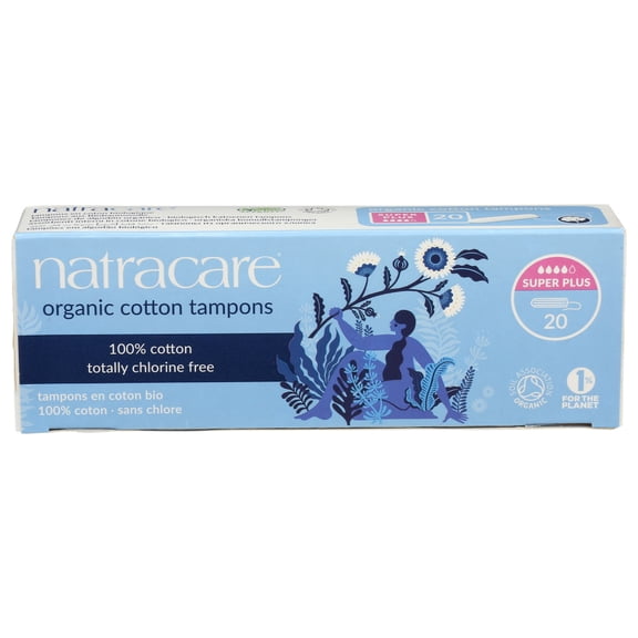 (Pack of 8) Natracare Tampon Super Plus Non Applicator 20 Pieces