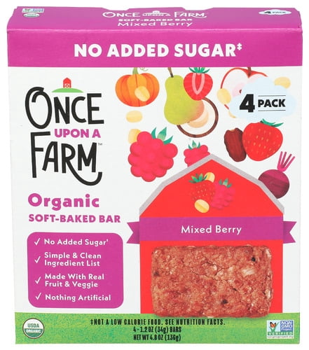 (Pack of 8) Once Upon a Farm Bar Baked Mixed Berry 4-Pack 4.8 oz