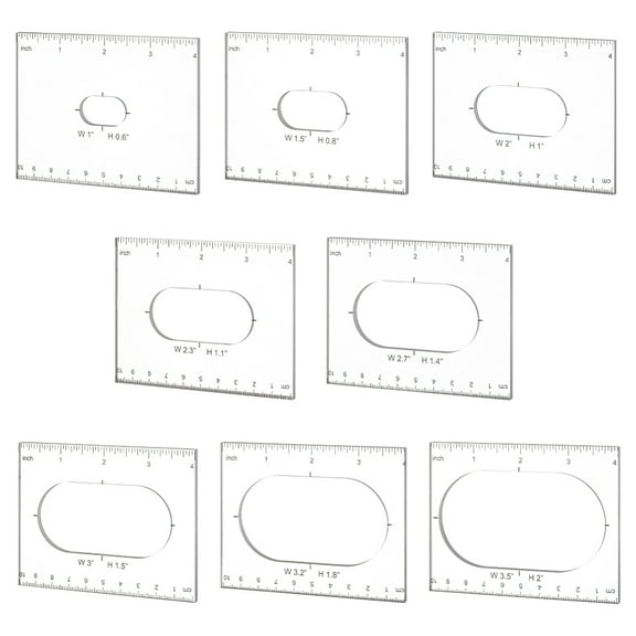 Pack of 8 Oval Inlay Template Set 4 Inch Router Template Acrylic Router Jig Template Router Stencils Drawing Scale Ruler Measuring Tool