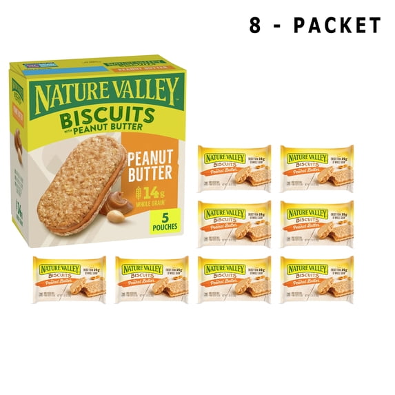 Pack of 8 Pcs Peanut Butter & Almond Butter Sandwich Biscuit | 1.35 oz Per Pack | GOLDENROW