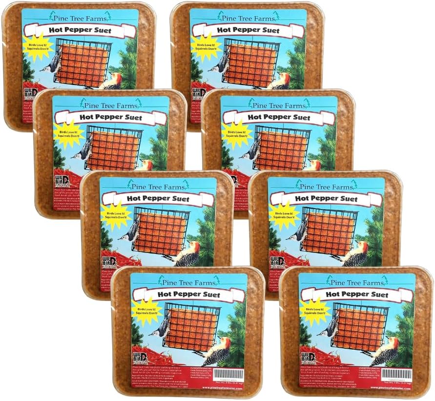 Pack of 8 Pine Tree Farms Hot Pepper Suet Cakes, 3 lbs. Each