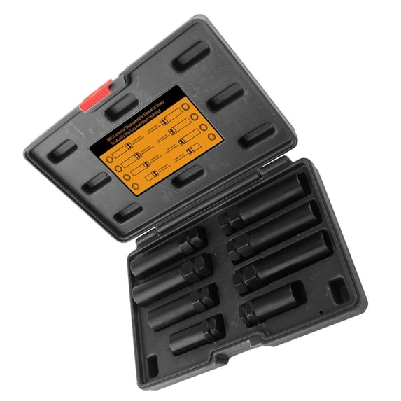 Pack of 8 Professional Spline Lug Nut Socket Set for Removing Spline and Hexagonal Styles Aftermarket Wheel Lock Vehicle Tire Changes