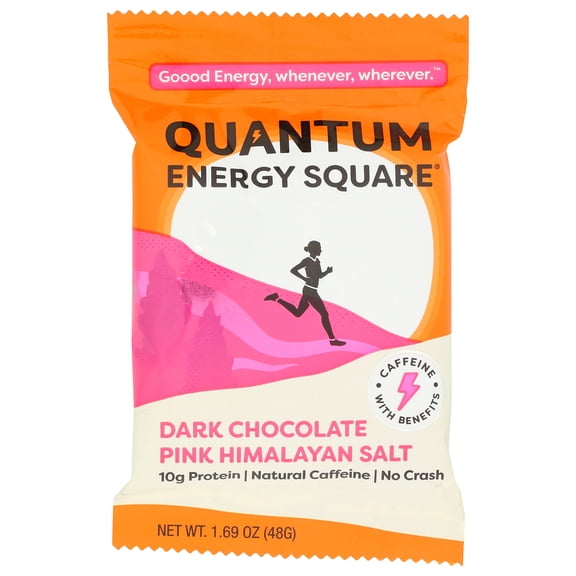 (Pack of 8), Quantum Energy Squares Dark Chocolate Pink Himalayan Salt, 1.69 oz