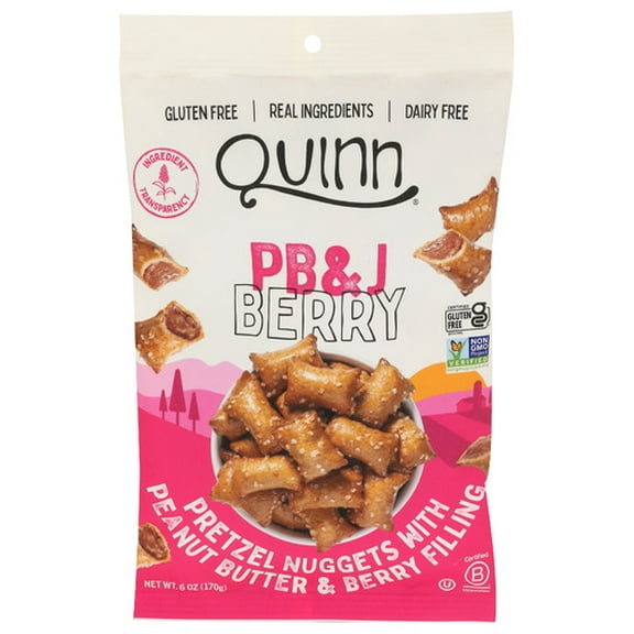 (Pack of 8) Quinn Pretzel Nugget Peanut Butter and Jelly Filled 6 Oz