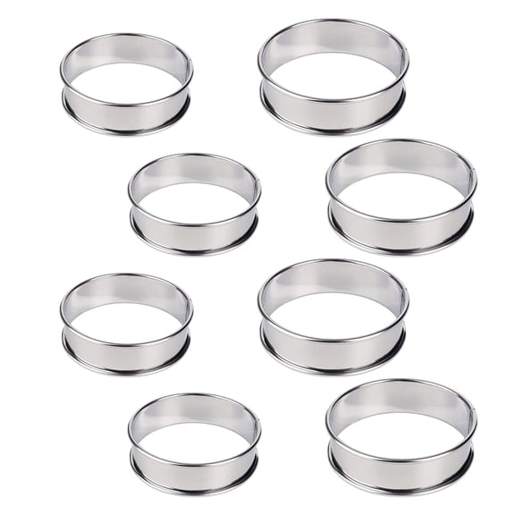 Pack of 8 Round Pastry Rings 304 Stainless Steel Durable and Safe Design
