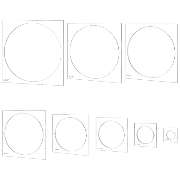 Pack of 8 Router Templates Circle Inlay Templates Acrylic Router Jig Template Clear Drawing Scale Rulers Decorative Template Measuring Tool Set