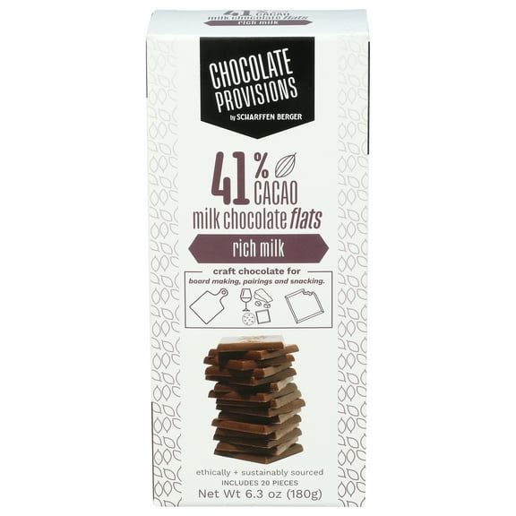 (Pack of 8), Scharffen Berger Chocolate Provisions Simply Dark Chocolate Flats, 6.3 oz