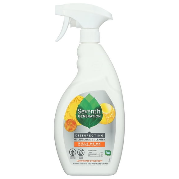 Pack of 8, Seventh Generation Lemongrass Citrus Disinfecting Multi-Surface Cleaner, 26 oz