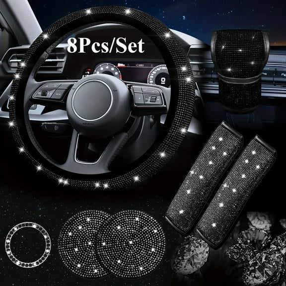 Pack of 8 Shiny Rhinestone Set,Car Interior Decoration Suit,Four Seasons Universal Women's Fashion Accessories,Hand Tools Kits,Springtok
