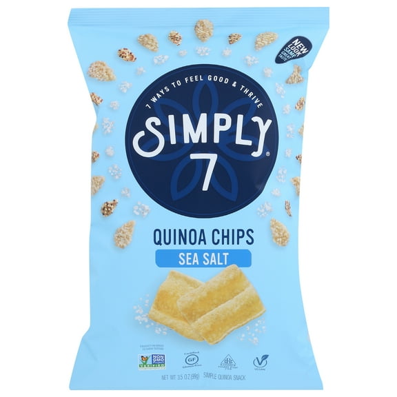 Pack of 8, Simply 7 Sea Salt Quinoa Chips, 3.5 oz