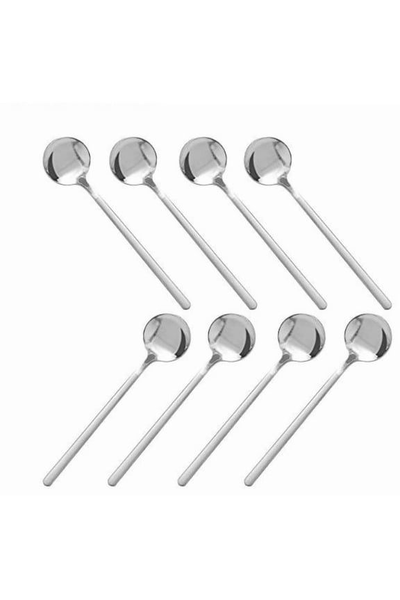 Pack of 8, Stainless Steel Espresso Spoons, findTop Mini Teaspoons Set for Coffee British Tea Dessert Cake Ice Cream Cappuccino, 5.3 Inch Silver