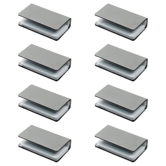 Pack of 8 Sturdy Magnetic Iron Glass Cabinet Latches Adjustable Frameless Clamp for Door Catching Replacement Parts