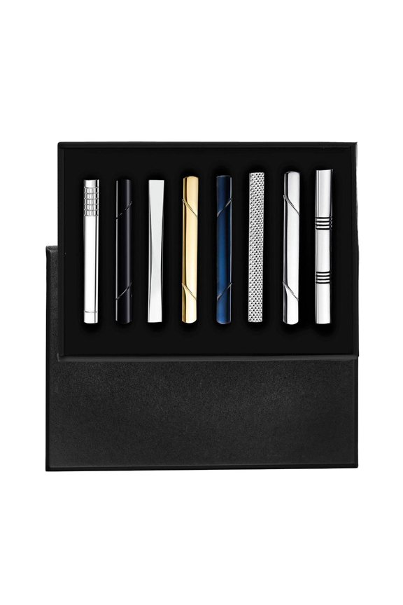 Pack of 8 Stylish Tie Fasteners Men Tie Clip Set for Men Enhances Your Professional Images with These Simple Accessories