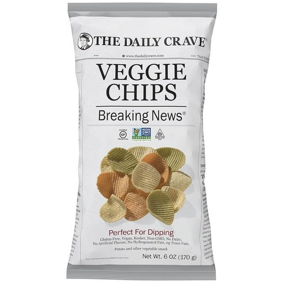 Pack of 8, The Daily Crave Veggie Chips Breaking News Edition, 6 oz
