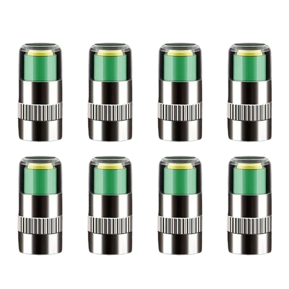 Pack of 8 Tire Pressure Indicators Monitor Color Code Warning Systems Prevents Leaks and Damage