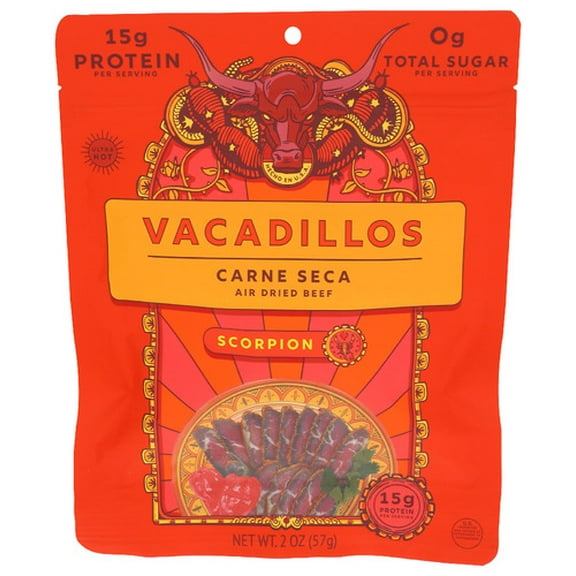 (Pack of 8) Vacadillos Jerky Carne Seca Scorpion 2 oz