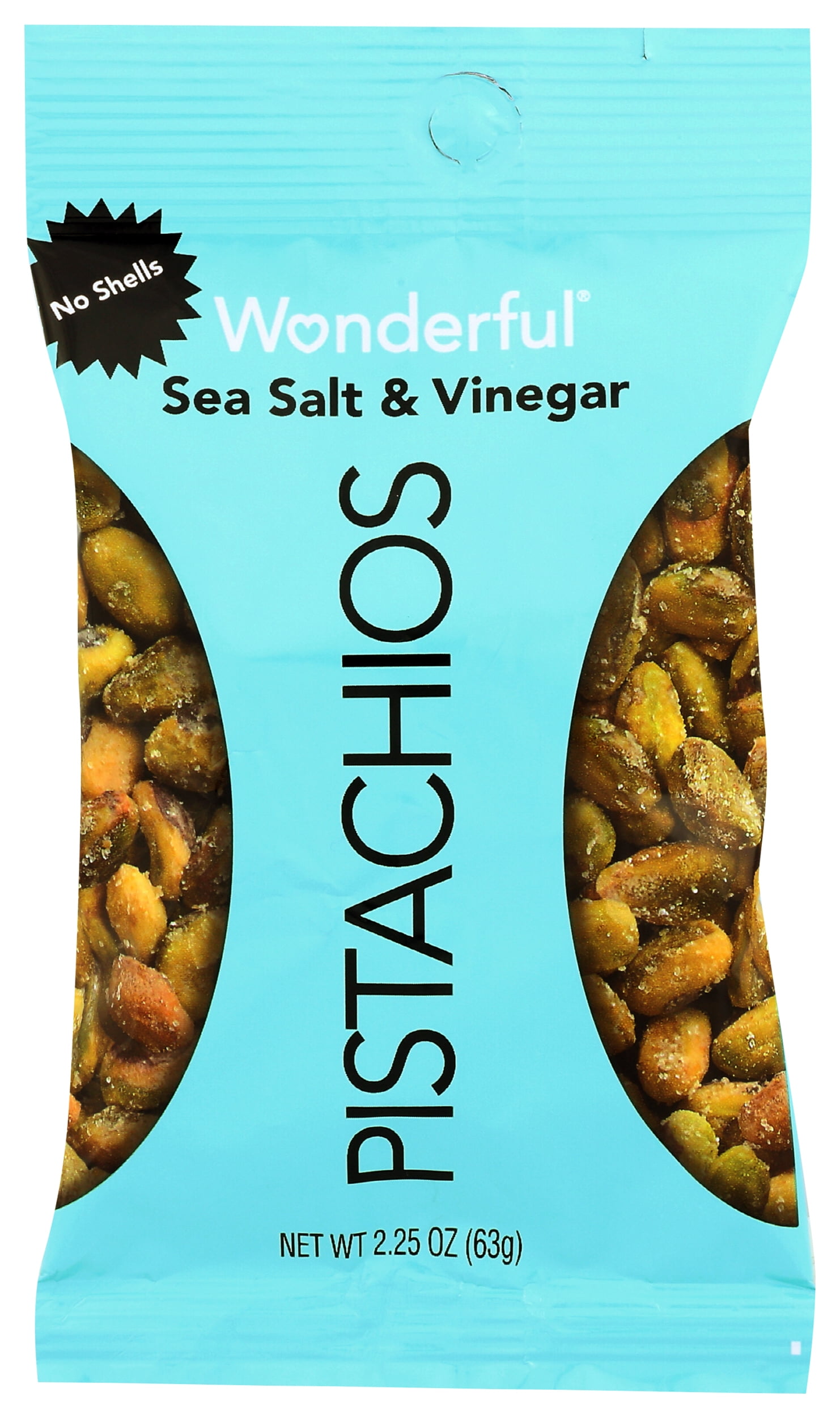 Pack of 8, Wonderful Pistachios Sea Salt & Vinegar, 2.25 oz