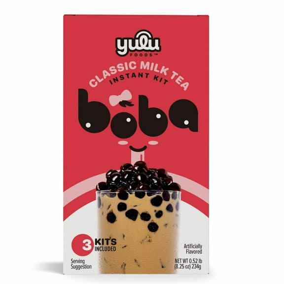 (Pack of 8) Yulu Foods Kit Tea Mix Classic Boba Tea 8.25 oz