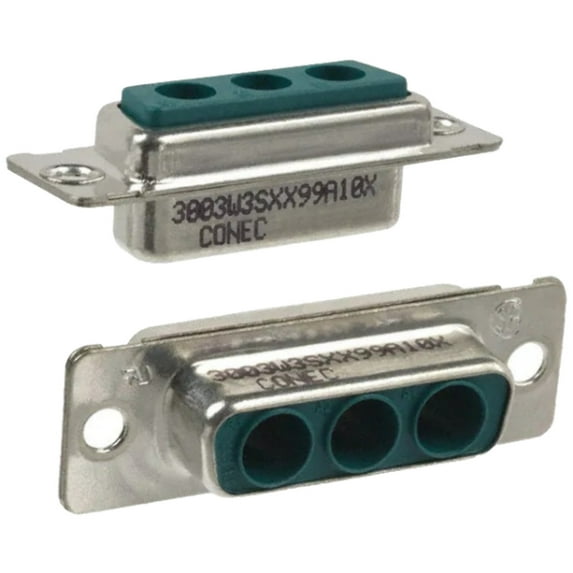 Pack of 9 3003W3SXX99A10X Receptacle for Female Contacts Housing D-Sub, Combo Connector 3 (Coax or Power) Position