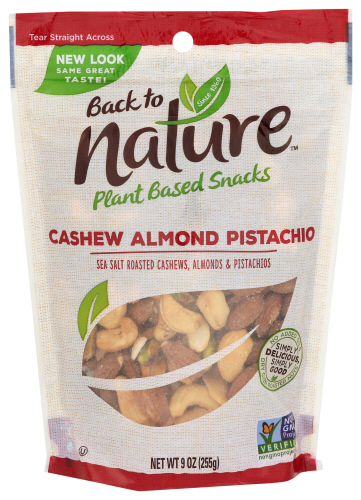 Pack of 9 Back to Nature Almond Pistachio Blend Sea Salt 9 oz