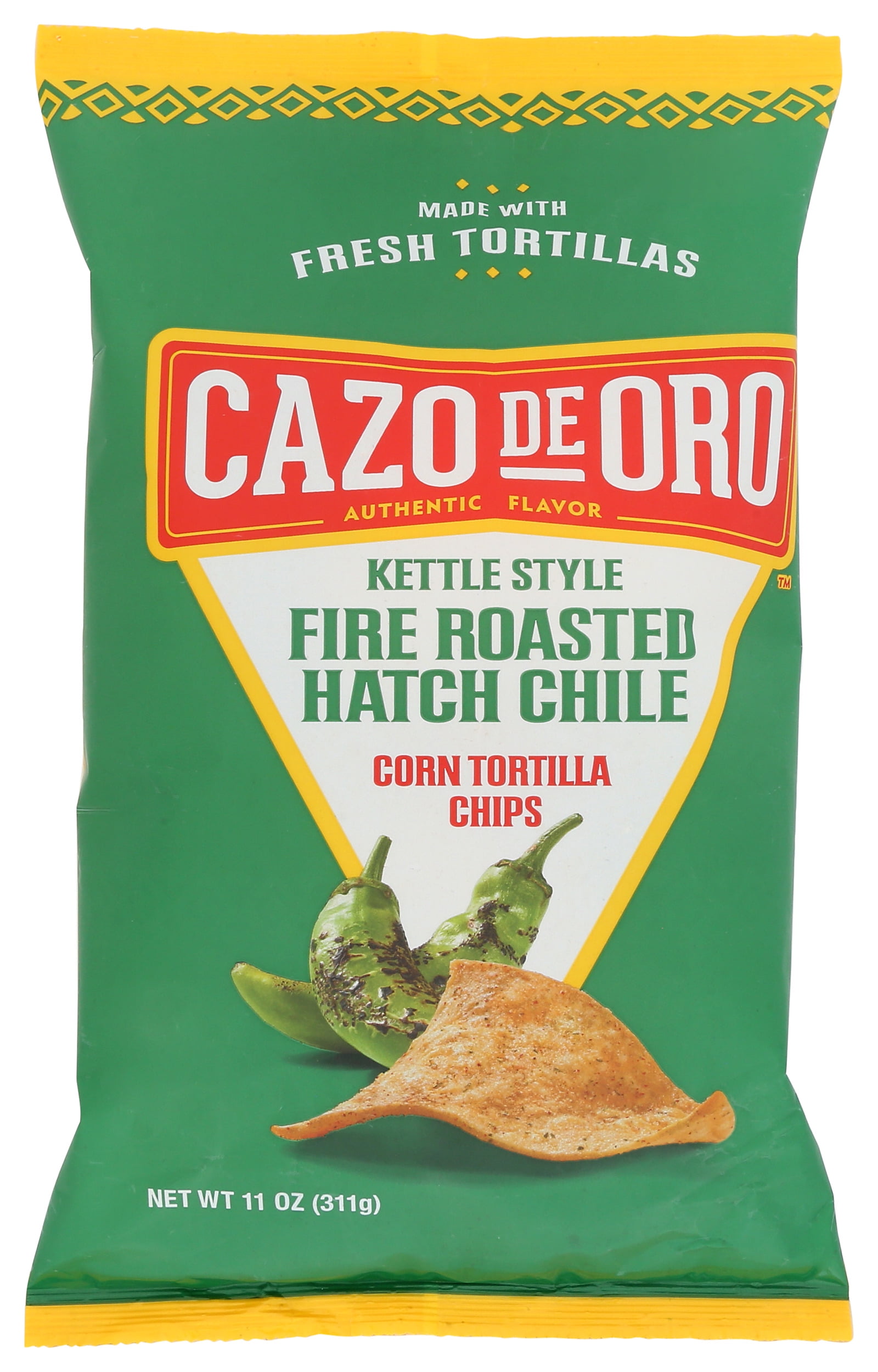 Cazo De Oro Fire Roasted Hatch Chile Tortilla Chips, Corn, 11 oz, Pack ...