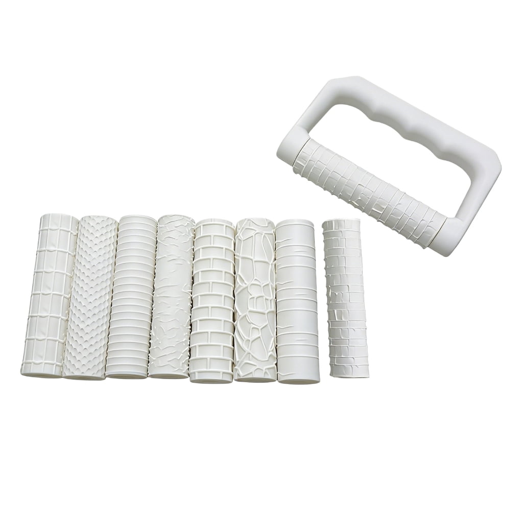 Pack of 9 Multi Pattern 3D Printed Clay Texture Rollers Set With 8 and ...