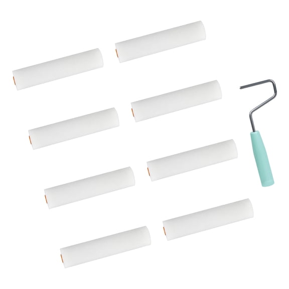 Pack of 9 Small Foam Rollers for Water Bases Paints Furniture Painting Roller for Application on Wall & Furniture