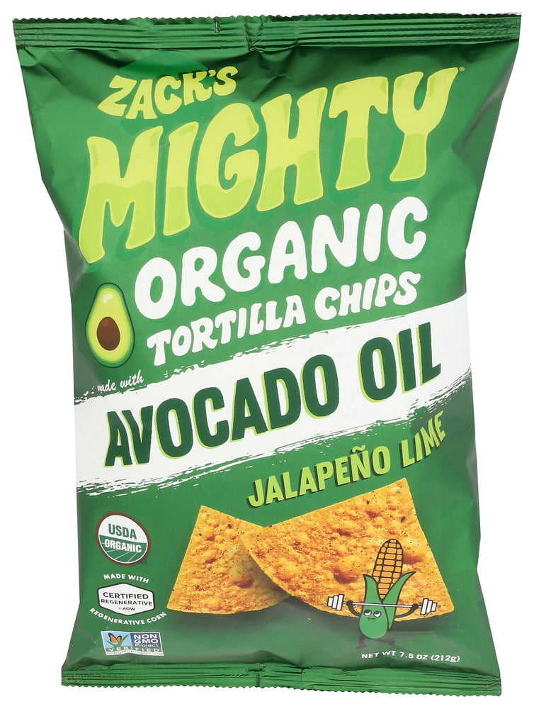 (Pack of 9) Zacks Mighty Chips Tortilla Jalapeño Lime 7.5 oz