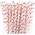 thumbnail image 1 of Pack of 900 Red Polka Dot Biodegradable 4-Ply Paper Drinking Straws (Compostable, Non-toxic, BPA-free), 1 of 3