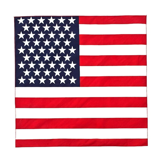 Pack of 96 Qraftsy Solid 100% Cotton Bandanas - Wholesale Lot  (USA Flag)