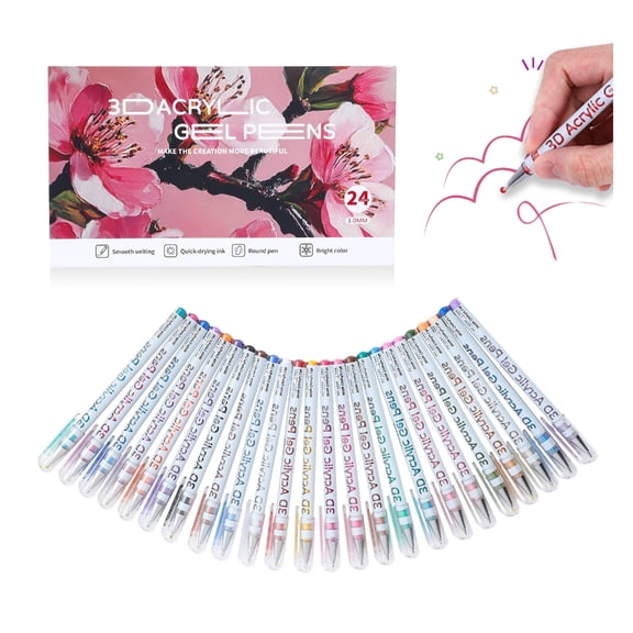 Pack of Acrylic Inks Gel Pen with Friendly Materials and Break Resistant Construction for and Creative Projects