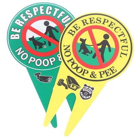 Pack of Adventure 12” x 6” Double Sided No Pooping No Peeing Yard Signs