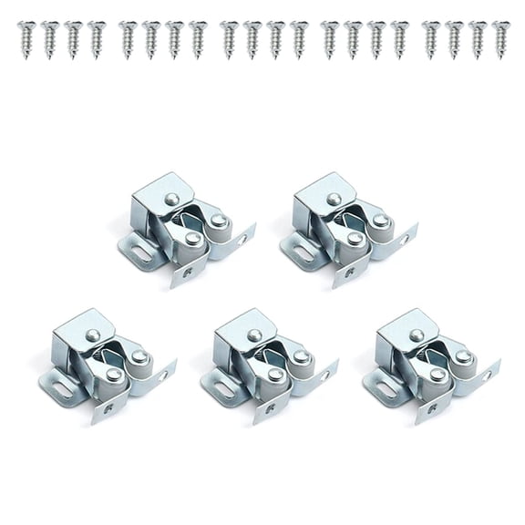 Pack of Door Catches Double Roller Strong Hold Cupboard Cabinet Door Catches with Screws Twin Roller Closet Catches