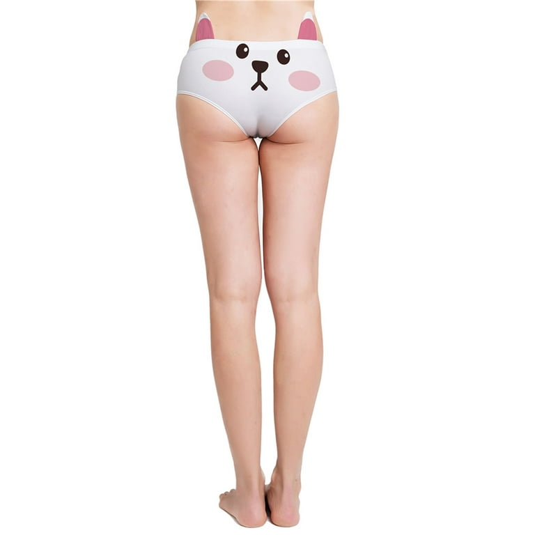 Pack of Panties Bikini Women's Flirty Funny 3D Printed Animal Tail