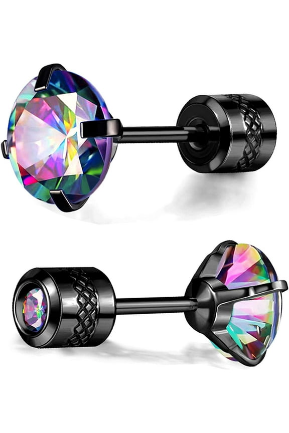 Pack of Titanium Screw Back Earrings Sleep Stud Hypoallergenic for Sensitive Ears