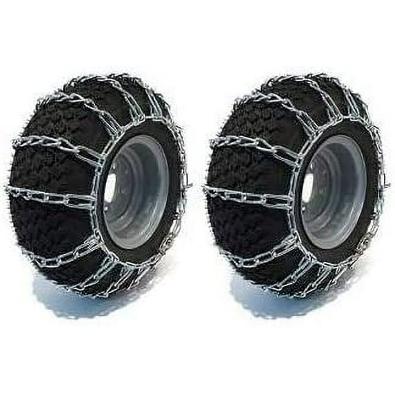 Pack of Two 20x8.00-8 Zinc Plated Tire Chains (2 Link)