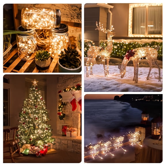 Pack of Two, Solar Outdoor Camping Color Lights, 72Ft 400Lamps High Brightness Luminous Beads, Outdoor Camping Site Lighting, Easy to Install, IP44