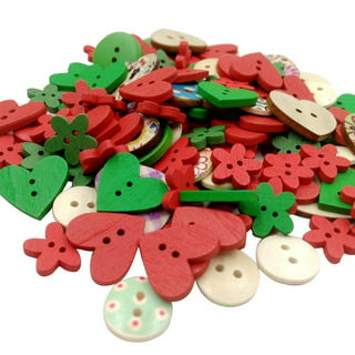 Amosfun 60 Pcs Christmas Buttons Handmade Project Fastener Christmas Doll  Buttons Christmas DIY Buttons Button for DIY Crafts Candy Decor Sewing