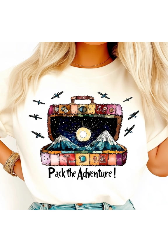 Pack the Adventure Shirt, Wanderlust Shirt, Unique Gift for Travelers, Bold Suitcase Adventure Shirt, Explore Nature Shirt