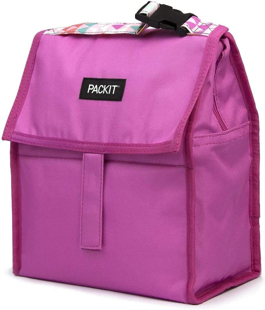 PackIt 33805 Freezable Lunch Bag with Zip Closure (Hot Pink)