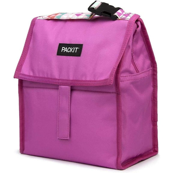 PackIt 33805 Freezable Lunch Bag with Zip Closure (Hot Pink)