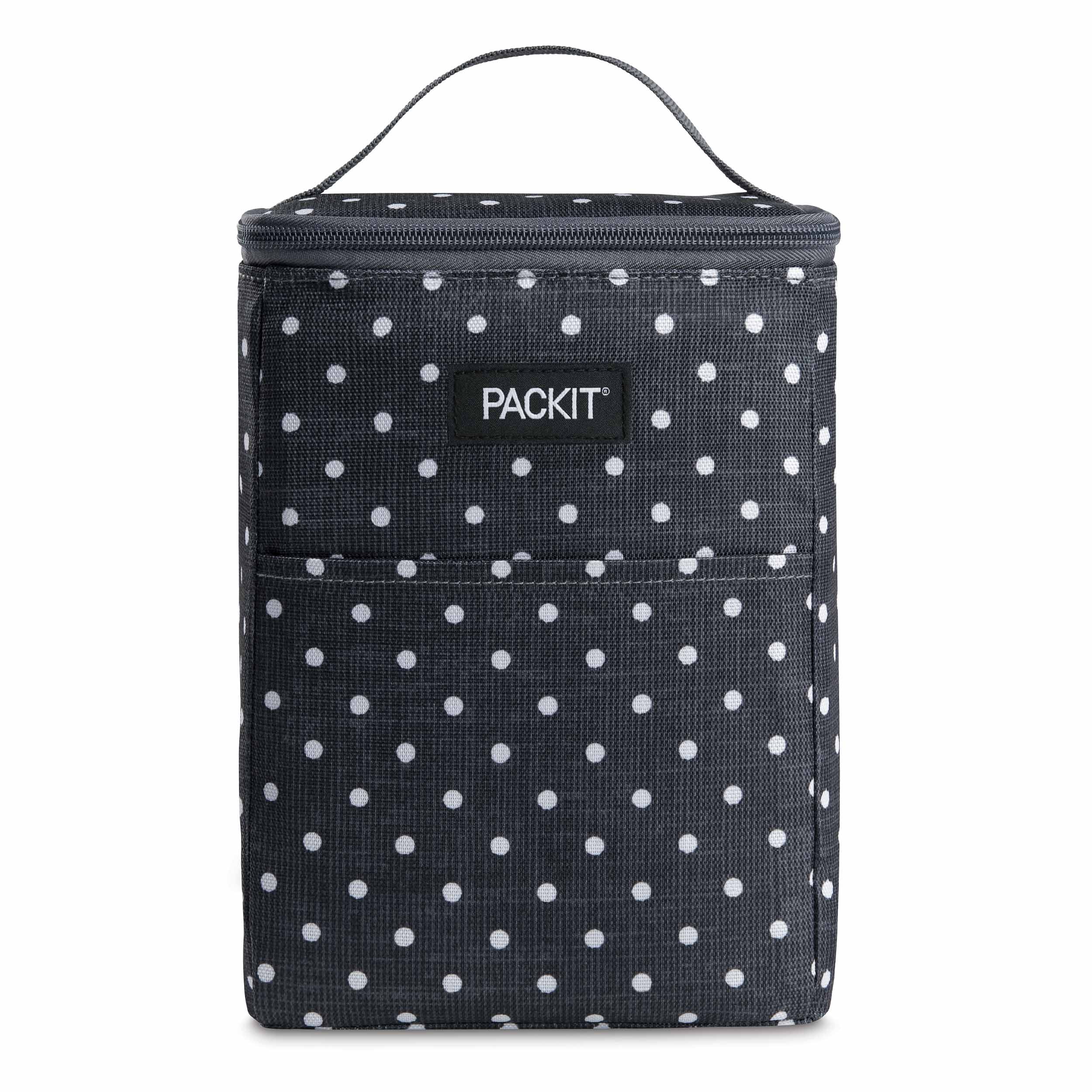PackIt Freezable Double Baby Bottle Breastmilk & Formula Storage Cooler Bag, Polka Dots