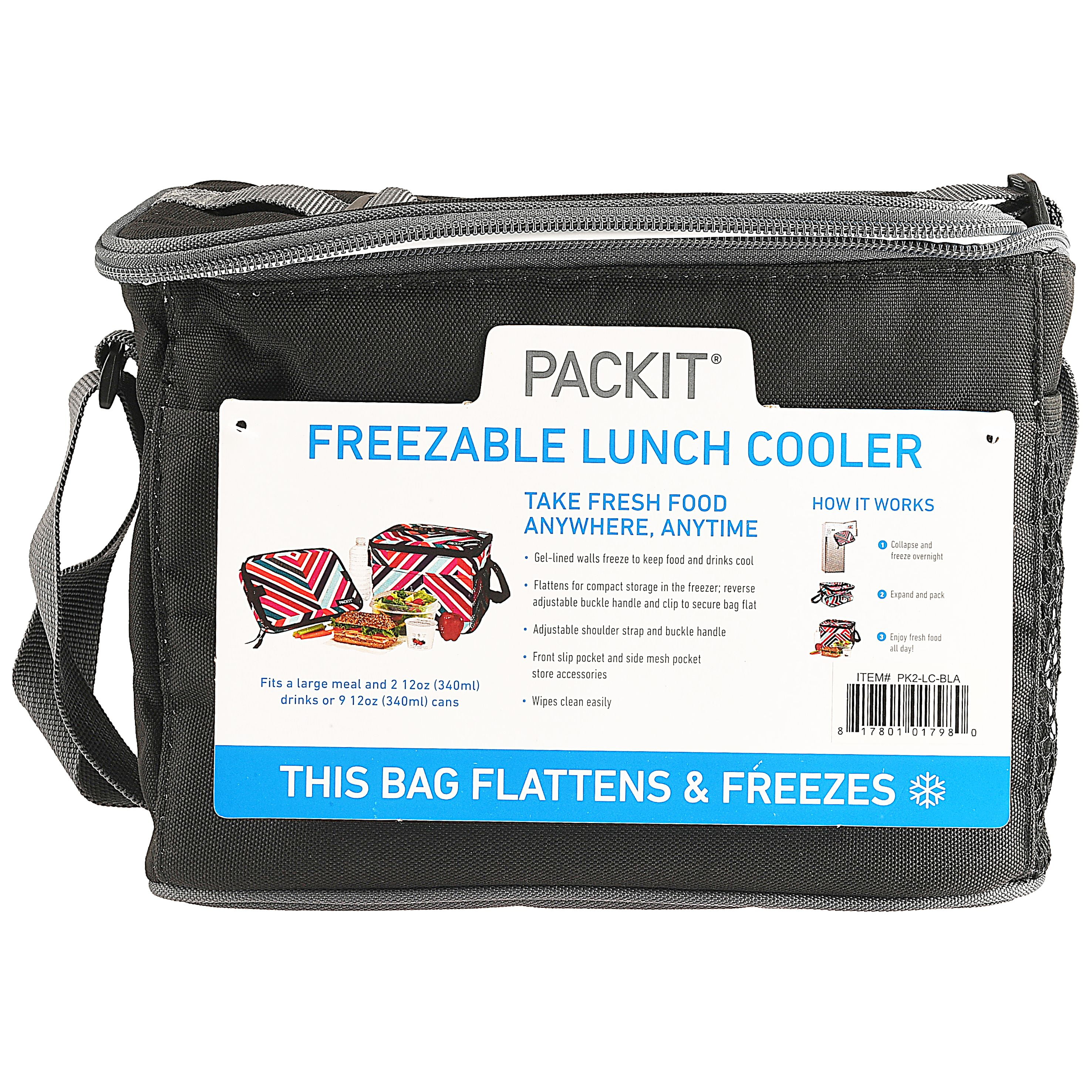 PackIt PK2 Freezable, Durable Lunch Cooler, Black, 9 Can Capacity