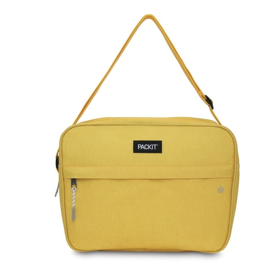 PackIt Zuma 8.9 Qt Freezable Cooler Bag, Yellow Solid Print