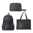 thumbnail image 1 of Packable Backpack Polyester Fiber Foldable Waterproof Lightweight Multifunctional Hiking Daypack for Camping Traveling Black, 1 of 8