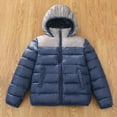 thumbnail image 1 of Packable Boys Puffer Jacket with Hood, Lightweight Boys Fall Winter Jacket Trendy Down-Alternative Warm Coat Solid Outerwear for Kids 4-12T Clothes, 1 of 7