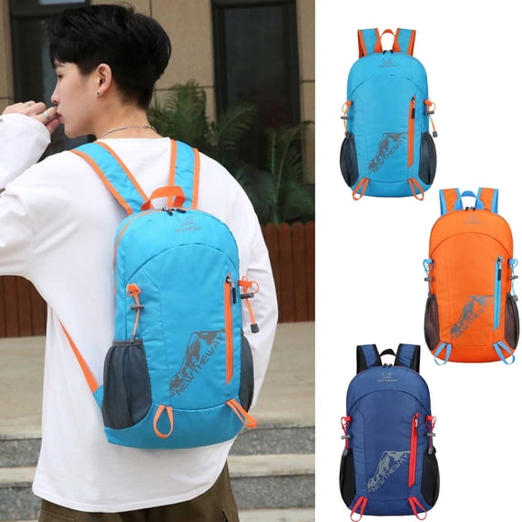 Packable Hiking Backpack with Breathable Mesh Shoulder Straps, Portable Outdoor Travel Backpack with Side Webbing, Multipurpose Sport Bag for Hiking, Cycling